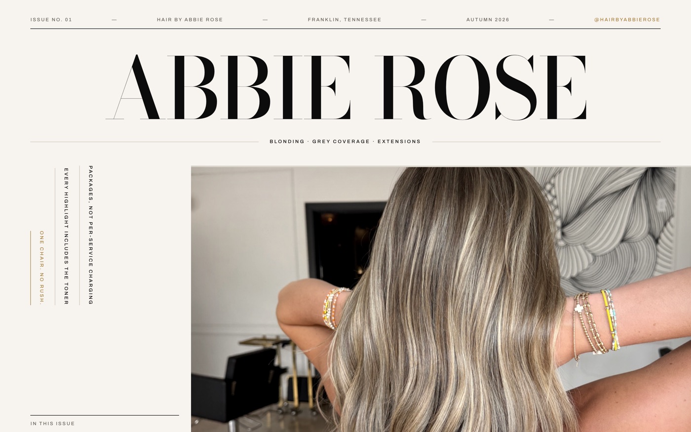 Concept A homepage — a magazine-style masthead over a full-bleed photograph